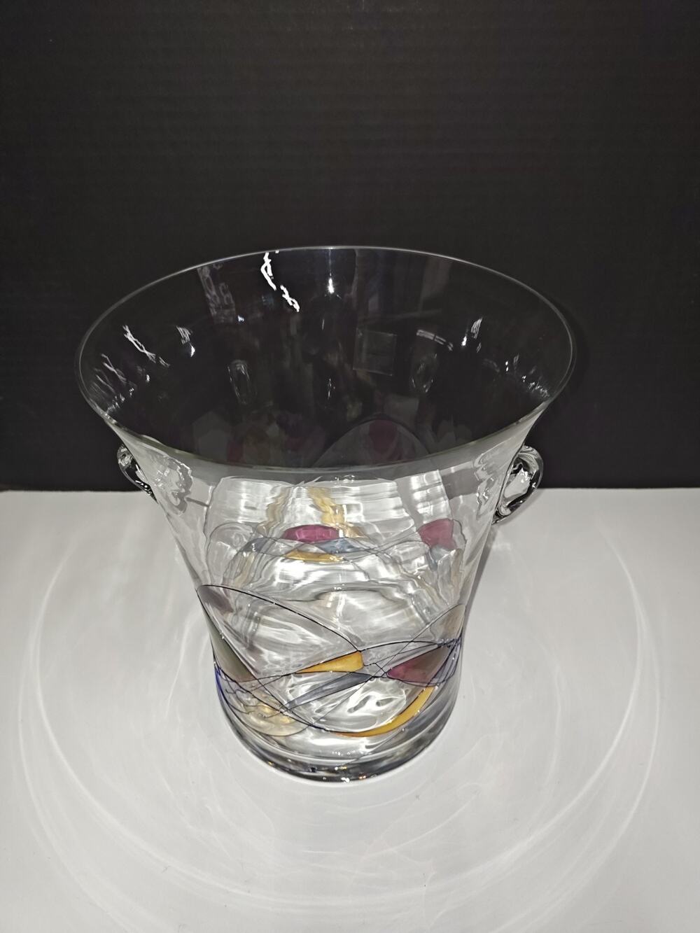 Handcrafted Romanian Hand Blown Crystal Luminescence CRISTIRO Ice Bucket
